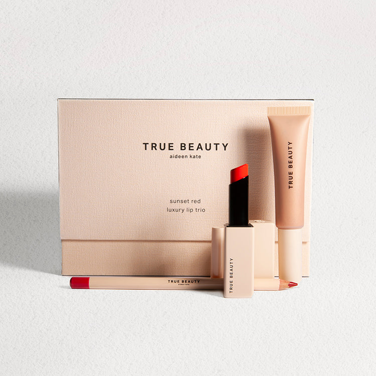 True Beauty Aideen Kate Lip Trio Sunset Red