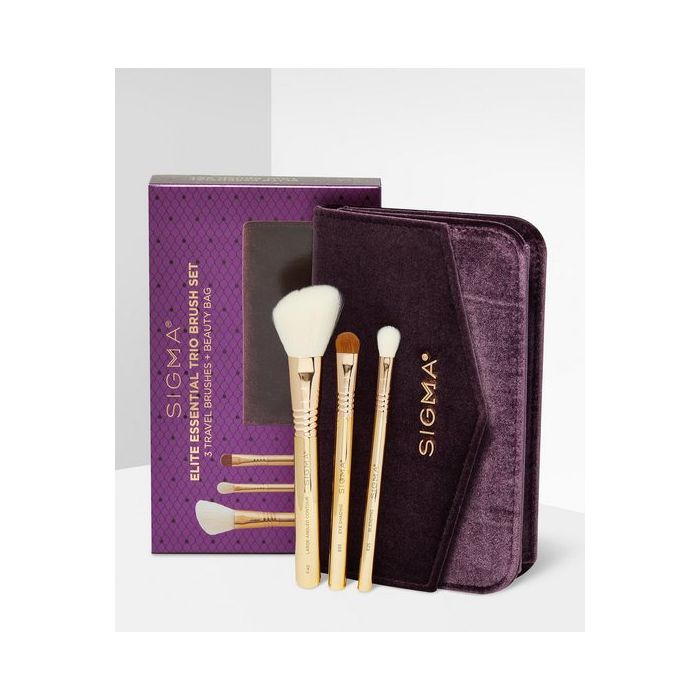 Sigma Elite Essential Trio Brush Set & Beauty Bag